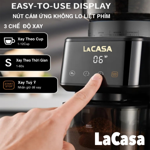 Trọn bộ máy xay và pha Espresso gia đình LaCasa EM3212 và LC18