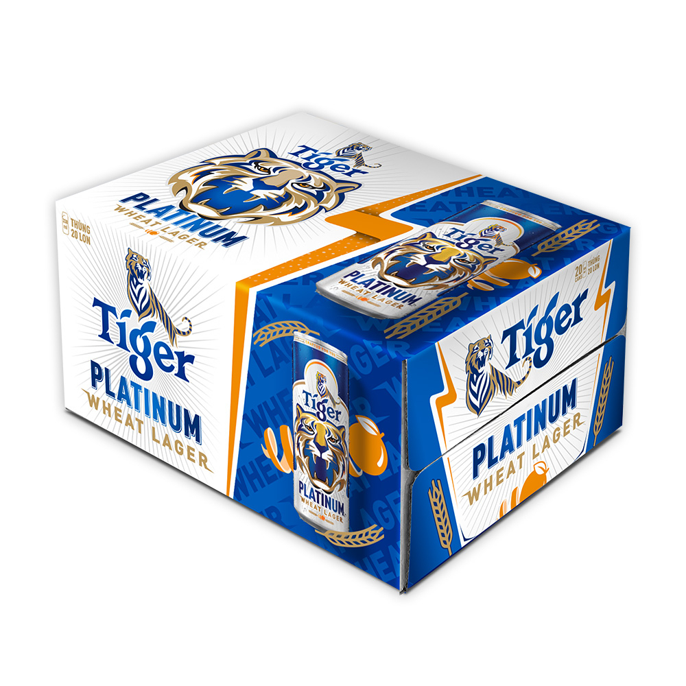 HỎA TỐC HCM Thùng 20 lon bia lúa mì Tiger Platinum Wheat Lager 330ml/lon