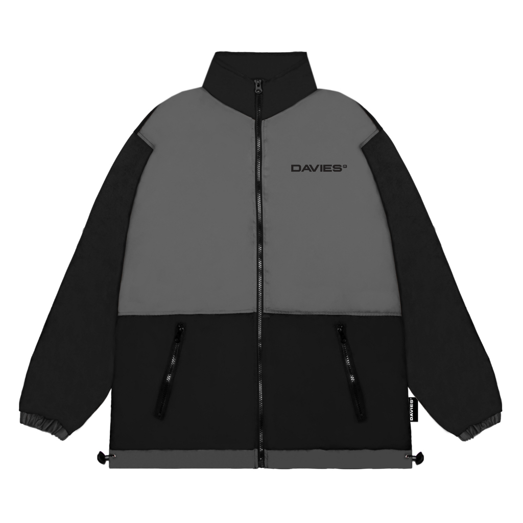 Áo khoác dù nam form rộng thân áo phối xám độc đáo Charcoal Jacket local brand DAVIES | D31-AK4
