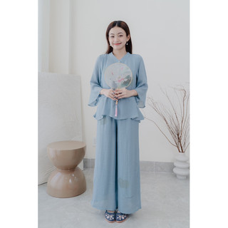 Trang phục đi chùa - set đũi tơ lá Bồ đề