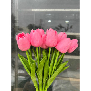 10 cành hoa lụa hoa giả - Hoa tulip