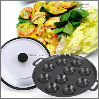 Khuôn Chảo Đổ Bánh Khọt Bánh Căn 8 Lỗ - 10 Lỗ Hoặc 12 Lỗ Tráng Men Chống Dính - 6233