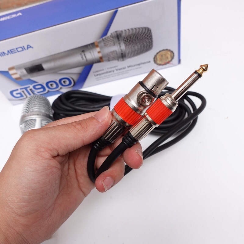 Micro karaoke có dây chính hãng Himedia GT900 - Dòng micro thế hệ mới , hát nhẹ, hút tiếng mạnh, chống hú rít tốt
