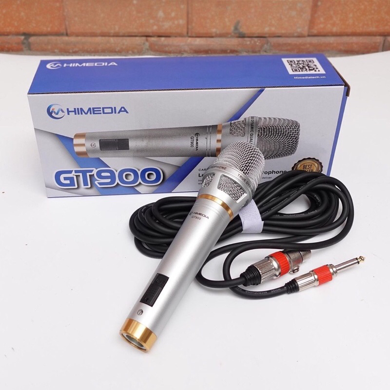 Micro karaoke có dây chính hãng Himedia GT900 - Dòng micro thế hệ mới , hát nhẹ, hút tiếng mạnh, chống hú rít tốt