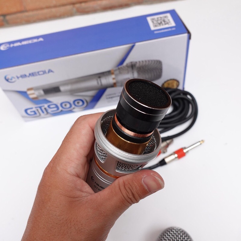Micro karaoke có dây chính hãng Himedia GT900 - Dòng micro thế hệ mới , hát nhẹ, hút tiếng mạnh, chống hú rít tốt