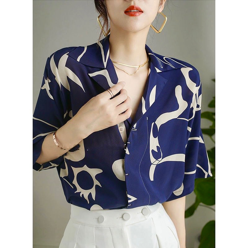 Áo sơ mi lụa cao cấp cổ v