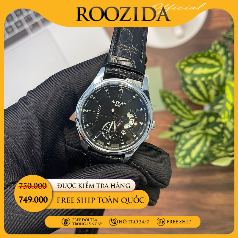 Đồng hồ nam chính hãng dây da đẹp cao cấp giá rẻ chống nước phong cách doanh nhân Rozida'1 DH25