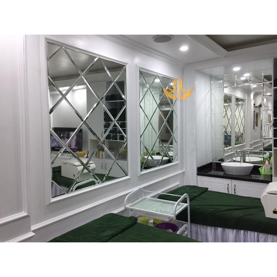 Gương dán tường trang điểm dán tủ quần áo hình vuông kích thước 20x20cm HK5100