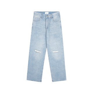 Quần jean suông rách gối - Knee Ripped Jeans