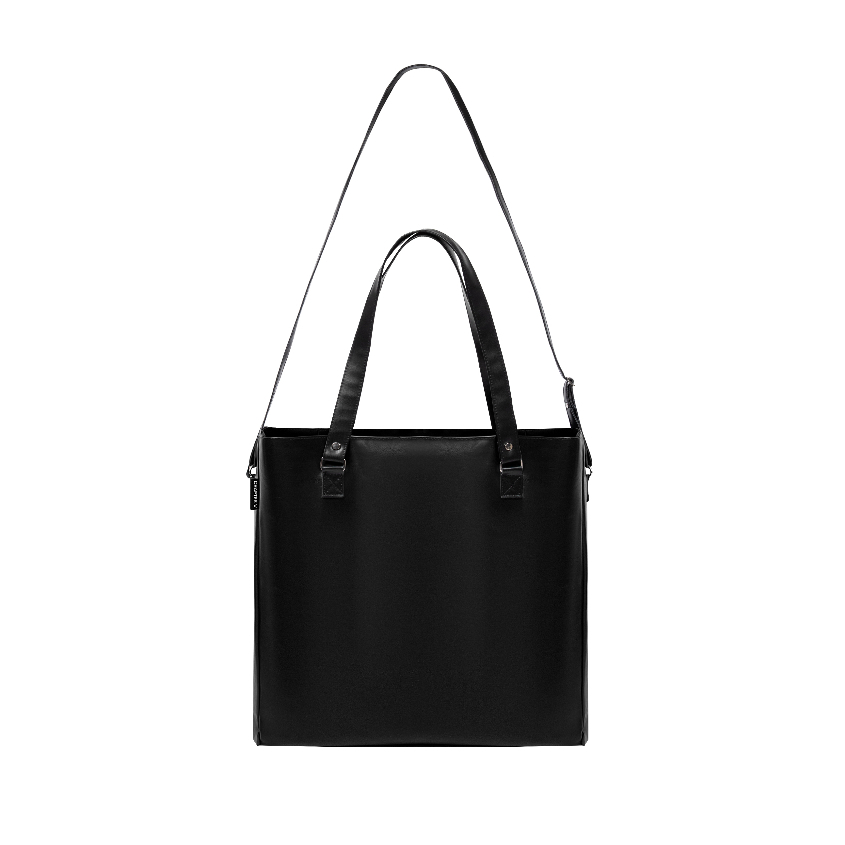 Túi tote da có quai đeo - Black Leather Tote Bag