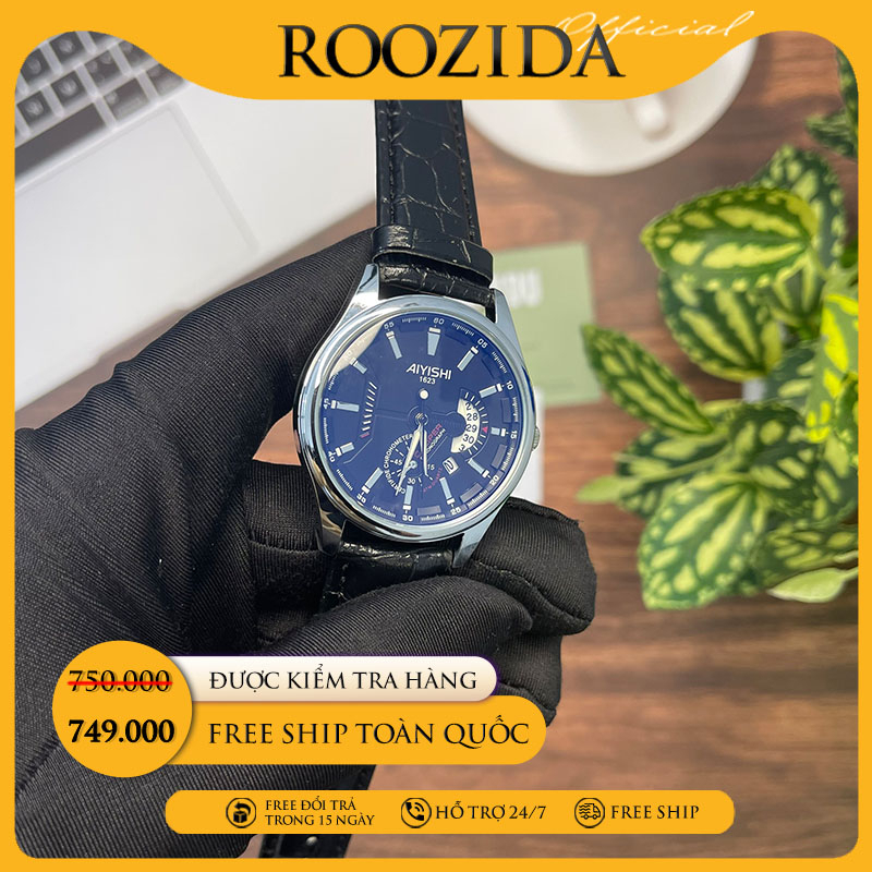 Đồng hồ nam chính hãng dây da đẹp cao cấp giá rẻ chống nước phong cách doanh nhân Rozida'1 DH25