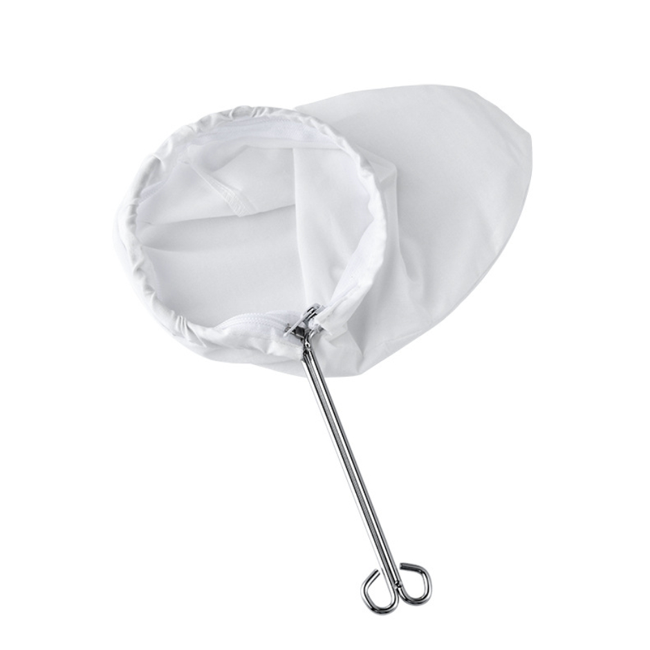 Túi lọc đa năng dùng lọc trà lọc cà phê rây lọc rau má tay cầm inox 304 túi vải có thể tháo rời để thay thế