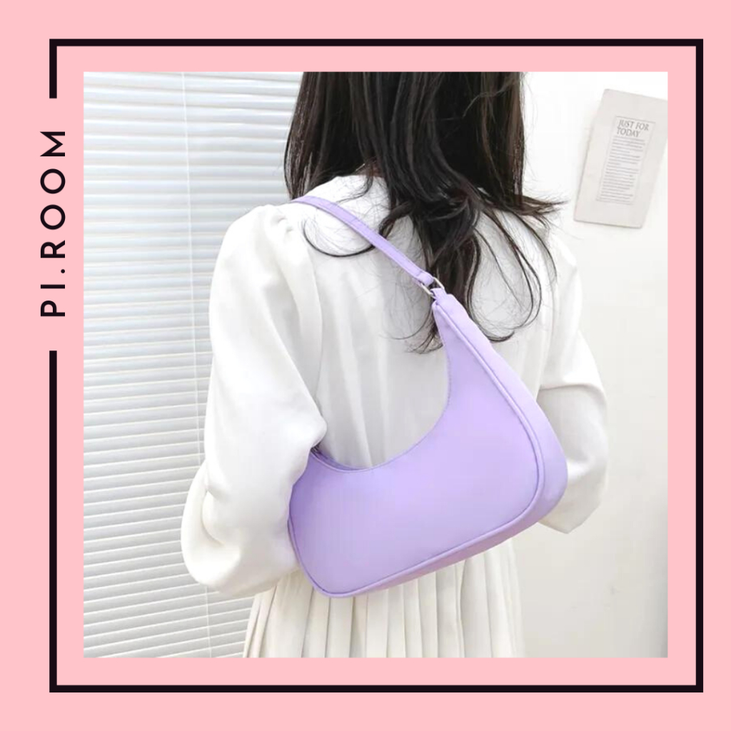 Túi Xách Nữ Kẹp Nách Trơn Basic Hình Lưỡi Liềm