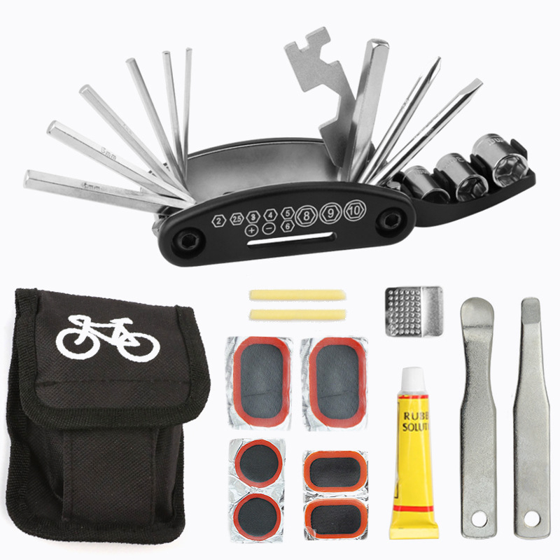Bộ Dụng Cụ Sửa Chữa Xe Đạp Bộ Lục Giác Sửa Chữa Cầm Tay Tua Vít 16-In-1 Kèm Bộ Dụng Cụ Vá Xe Đạp Đa Năng