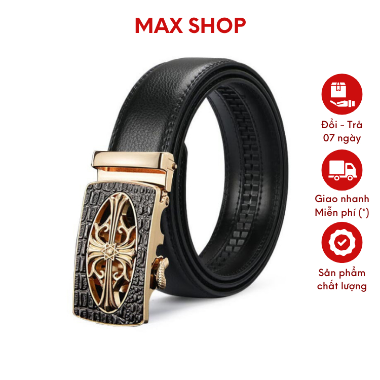 Thắt Lưng Nam Da Bò Họa Tiết Cây Thánh Giá Sang Trọng Lịch Lãm