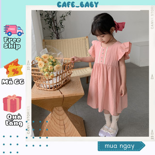 (8-25kg) Váy Đầm Thiết Kế Công Chúa Mùa Xuân Hè Thêu Hoa Style Hàn Quốc Tay Cánh Tiên Chất Liệu Cao Cấp Cho Bé Gái