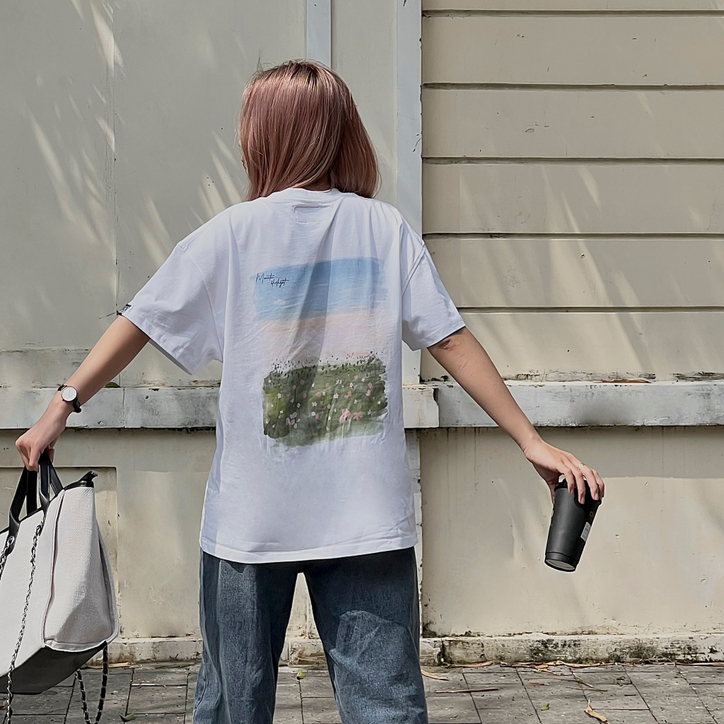 MONATA BLUELIGHT Tee Spring Flower - Áo thun form rộng cao cấp