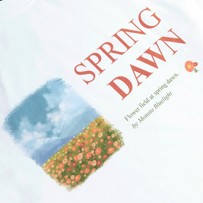 MONATA BLUELIGHT Spring Dawn - Áo thun unisex form rộng