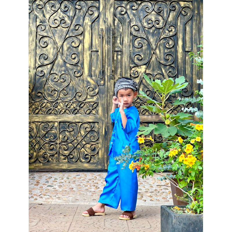 Bộ Bà Ba Bé Trai Bé Gái Vải Phi Kèm Khăn 7kg-25kg