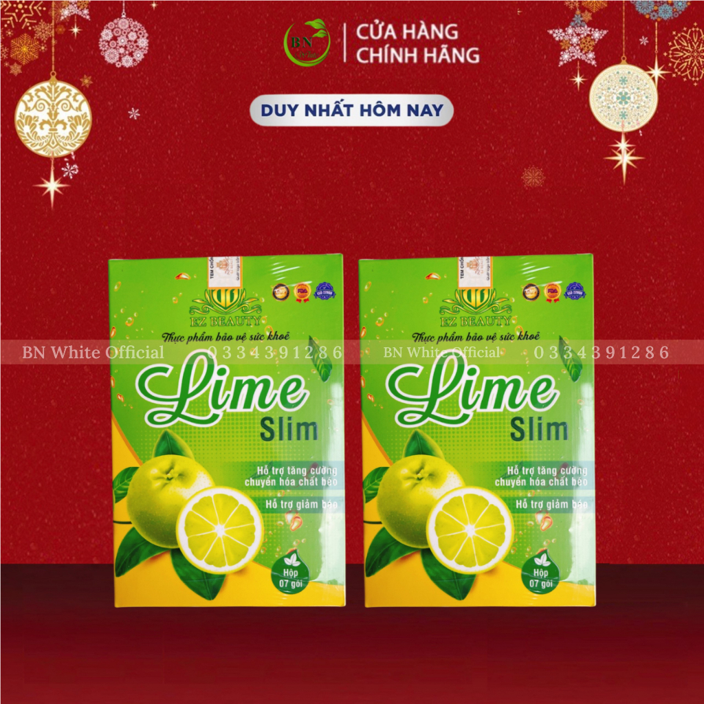 [CHÍNH HÃNG] Kẹo chanh giảm cân Lime Slim EZ Beauty, giảm mỡ đẹp da an toàn, 1 hộp 7 viên