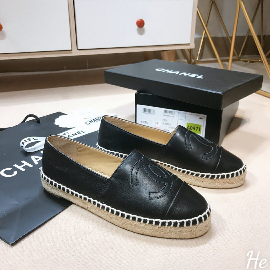 Slipon da đế cói viền khâu chỉ da mềm trong lót da