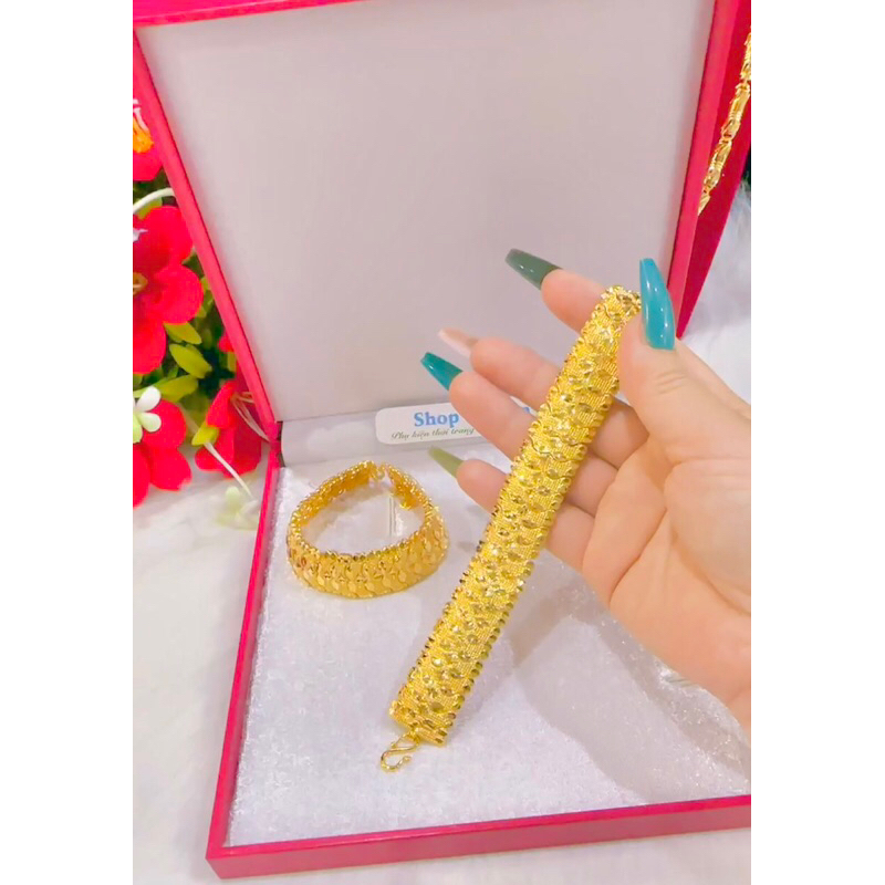 Lắc tay nữ mạ vàng 24 khoá chữ s cao cấp mẫu mới về ( lắc 5 chỉ )