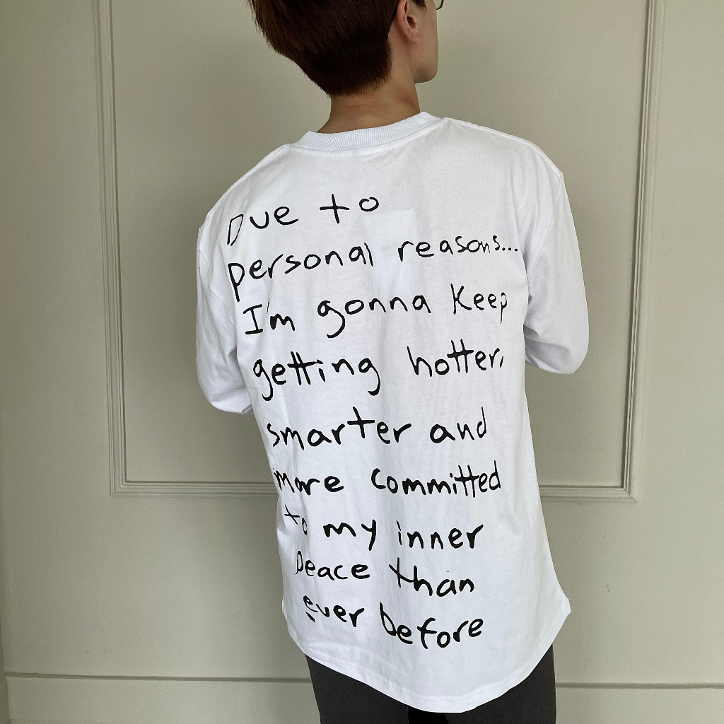 Thun tay dài trắng in