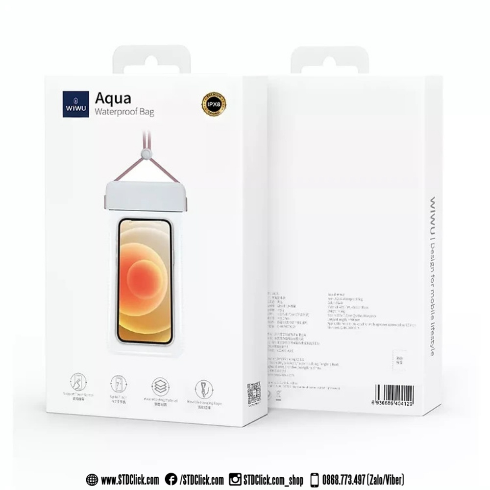 TÚI CHỐNG NƯỚC IPX8 WIWU AQUA 6.9 INCH CHÍNH HÃNG