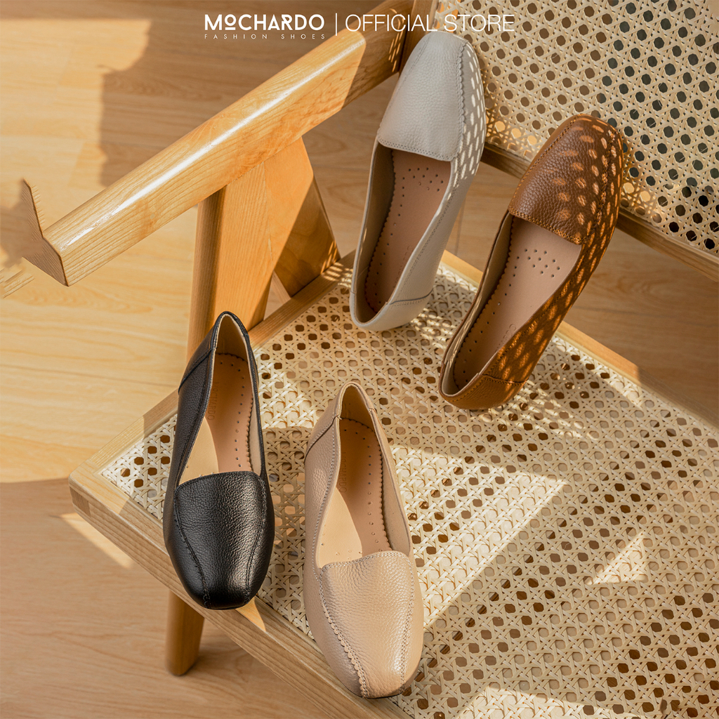 Giày Nữ Búp Bê MOCHARDO DA-10 Bệt Mũi Trong Basic Da Thật