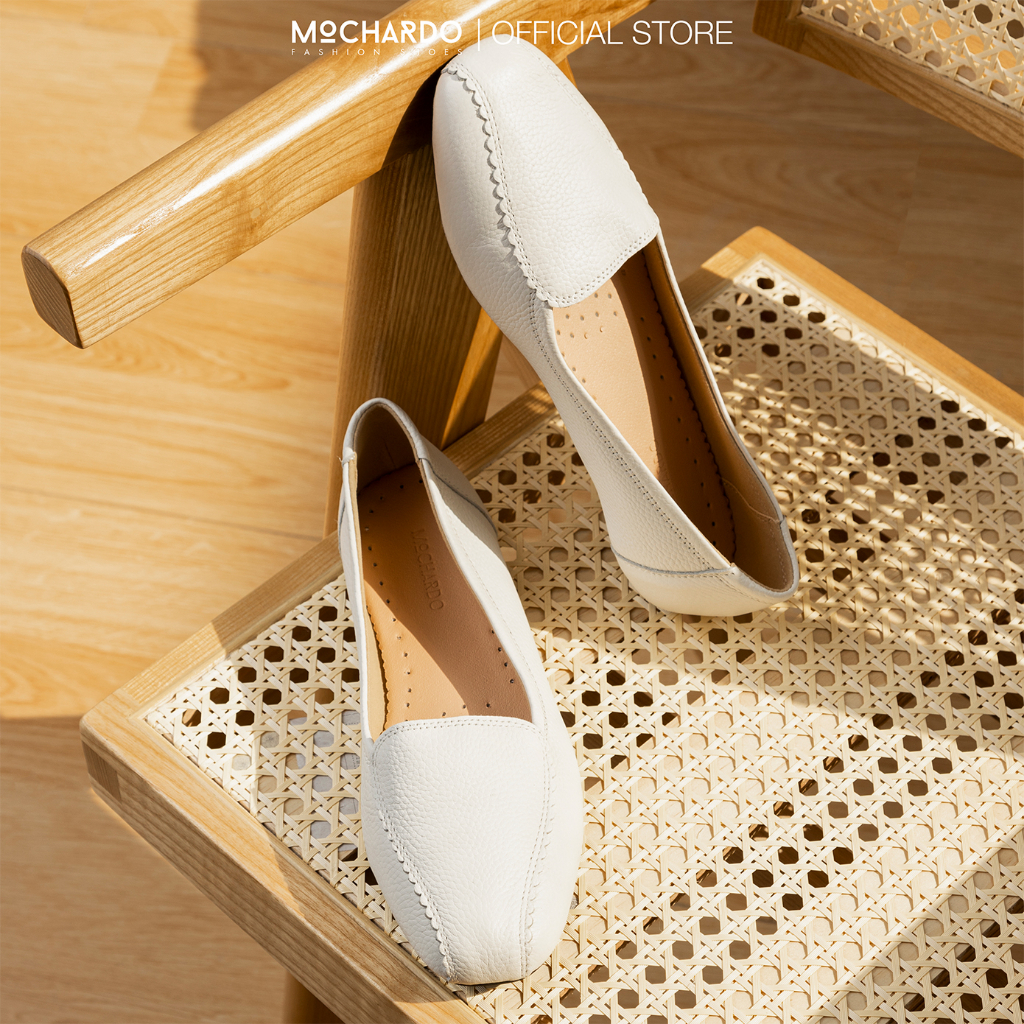 Giày Nữ Búp Bê MOCHARDO DA-10 Bệt Mũi Trong Basic Da Thật