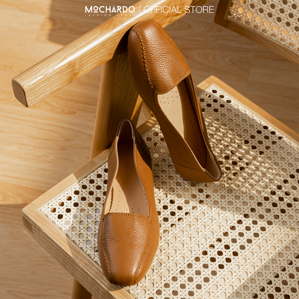 Giày Nữ Búp Bê MOCHARDO DA-10 Bệt Mũi Trong Basic Da Thật
