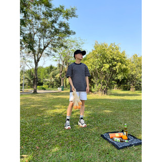 ÁO THUN OVERSIZE Sọc trắng + xanh đen (U_59 UNISEX)