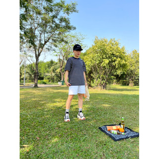 ÁO THUN OVERSIZE Sọc trắng + xanh đen (U_59 UNISEX)