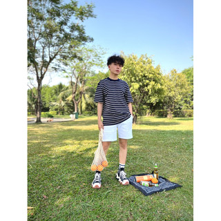 ÁO THUN OVERSIZE Sọc trắng + xanh đen (U_59 UNISEX)