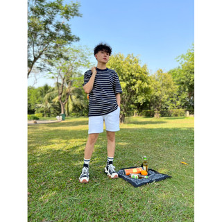 ÁO THUN OVERSIZE Sọc trắng + xanh đen (U_59 UNISEX)