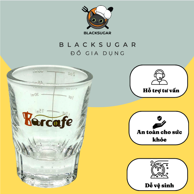 Ly Đong Thuỷ Tinh Có Vạch BARCAFE - Thể Tích 60ml