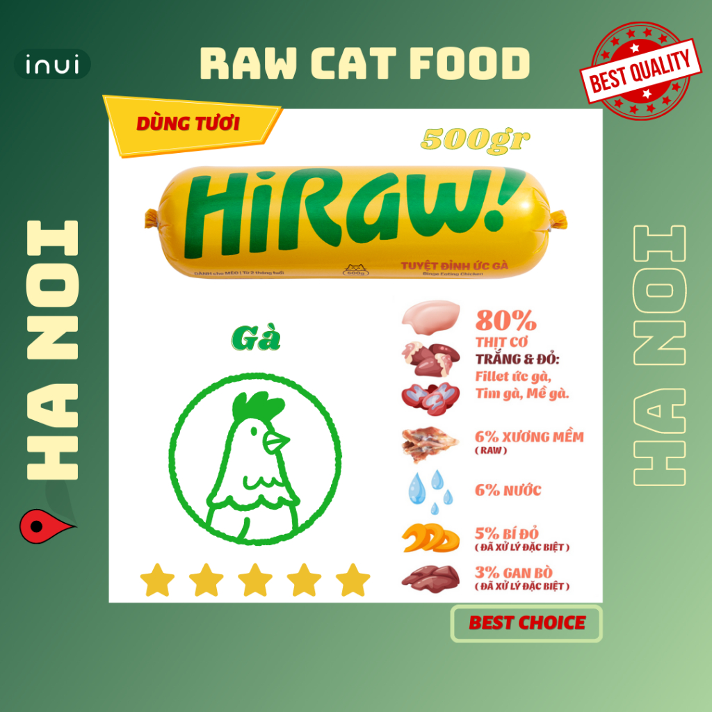 HI RAW - BARF Gà - Thức ăn tươi cho mèo