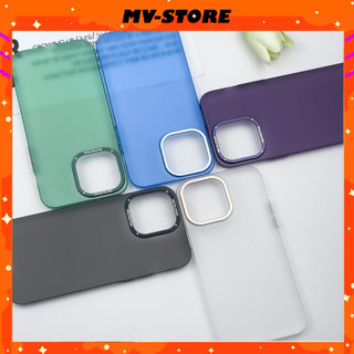 Ốp lưng iphone PC cứng nhám chống vân tay cho 14 13 Pro MAX 14 Plus 12 Pro MAX, ốp ip mỏng chống trượt màu tím MVStore