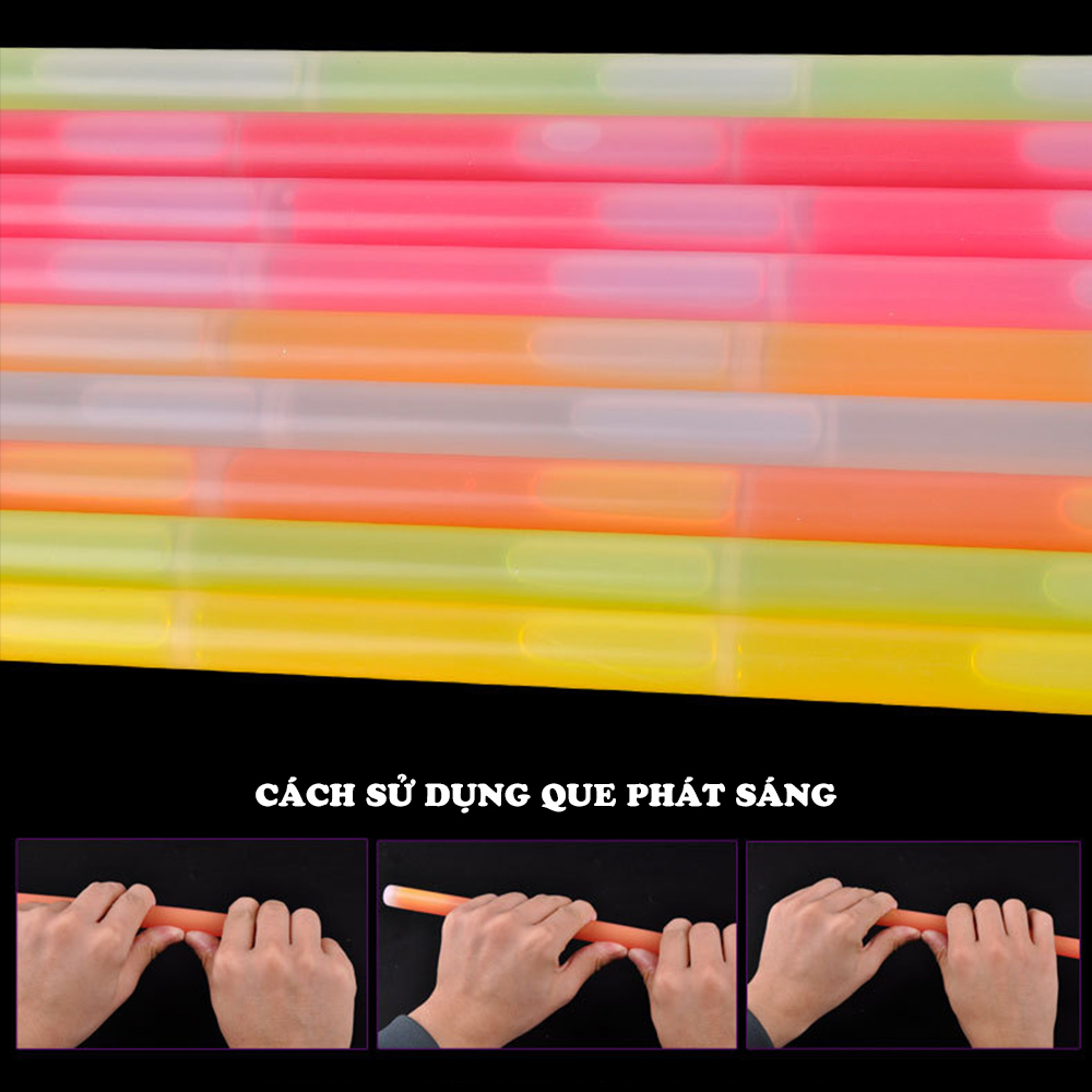 Que phát sáng dạ quang dùng một lần Glow Stick - Light Stick 14 inch 1.5x35cm màu sắc lựa chọn ngẫu nhiên