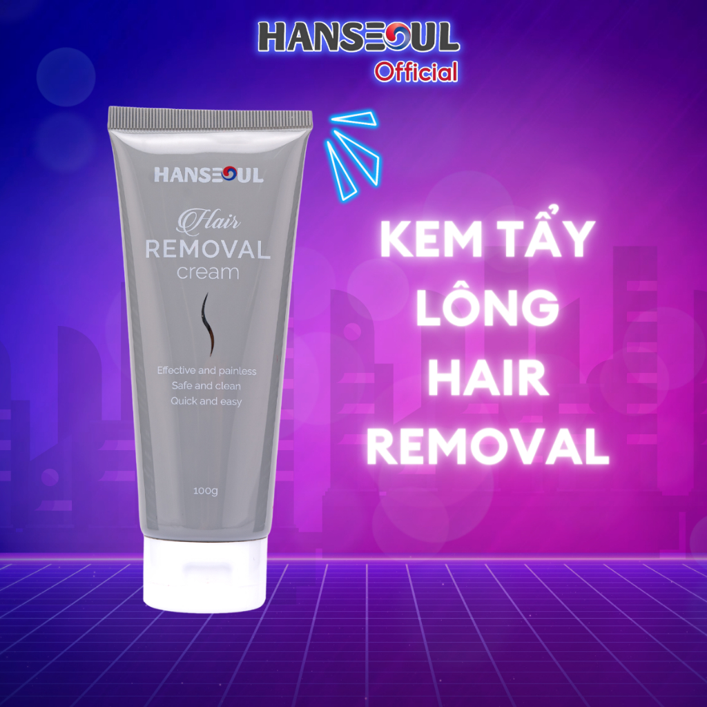 Kem tẩy lông Hair Removal Cream tẩy lông vùng kín, tẩy lông nách, tẩy lông chân tuýp 100g chính hãng Hanseoul