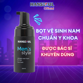 Dung dịch vệ sinh nam Men’s style chuẩn y khoa dạng bọt sạch sâu, thơm lâu, kéo dài cuộc vui chai 100ml Hanseoul