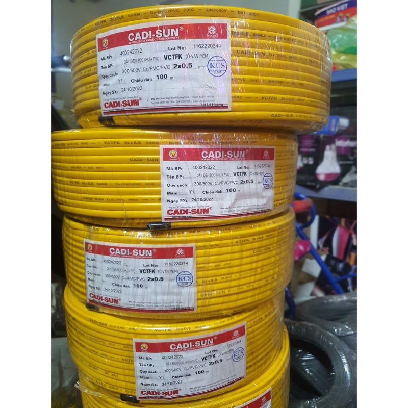 Dây Điện Đôi Cadisun Hàng Chính Hãng 2x0,75/2x1/2x1,5/2x2,5/2x4