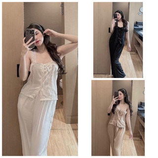 Đồ ngủ 2 dây sexy nút ngọc xinh xắn - Hàng thiết kế