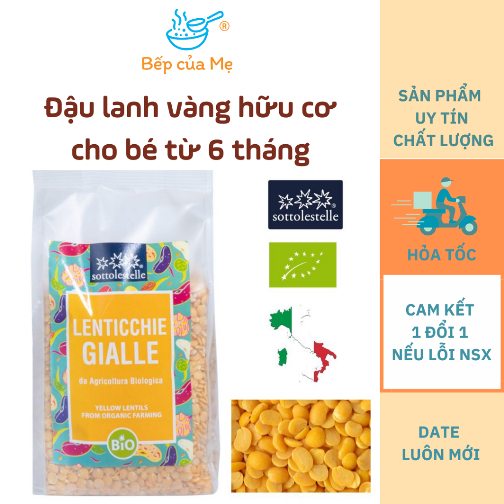Đậu lanh vàng hữu cơ cho bé ăn dặm của Ý, nấu cháo, sữa hạt cho bé, Shop Bếp Của Mẹ