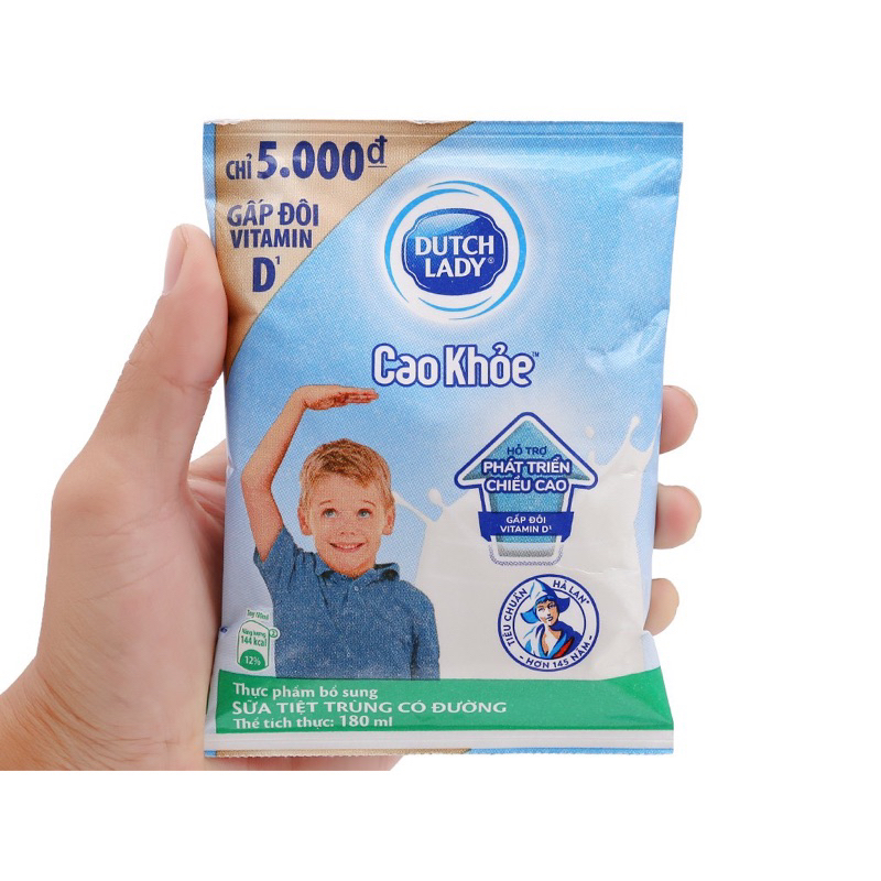 Sữa bịch thùng 24 bịch sữa tiệc trùng Dutch Lady cao khoẻ 180ml
