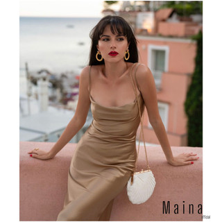 Đầm lụa cổ đổ dáng dài cao cấp - (dài 115cm) | Maina.official