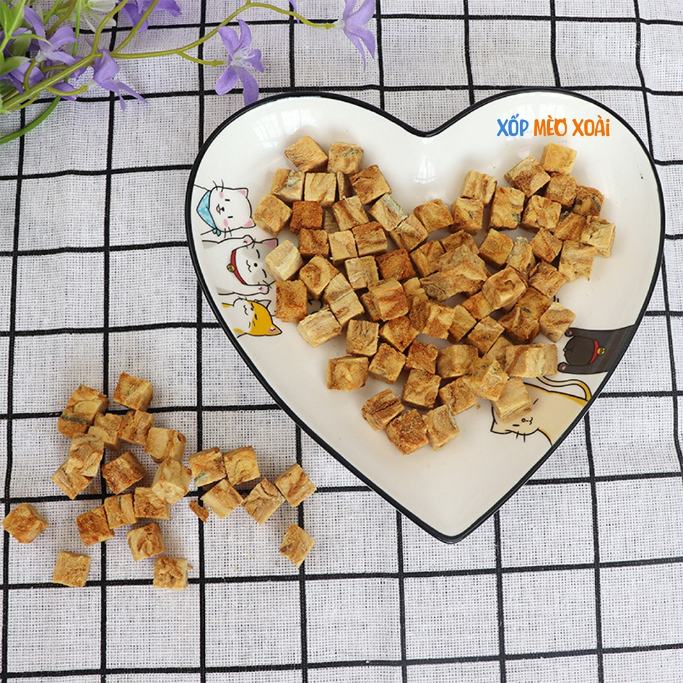 Cá hồi sấy cho mèo - loại chất lượng 50gram - Cá hồi sấy công nghệ sấy thăng hoa từ -40 độ đến +40 độ