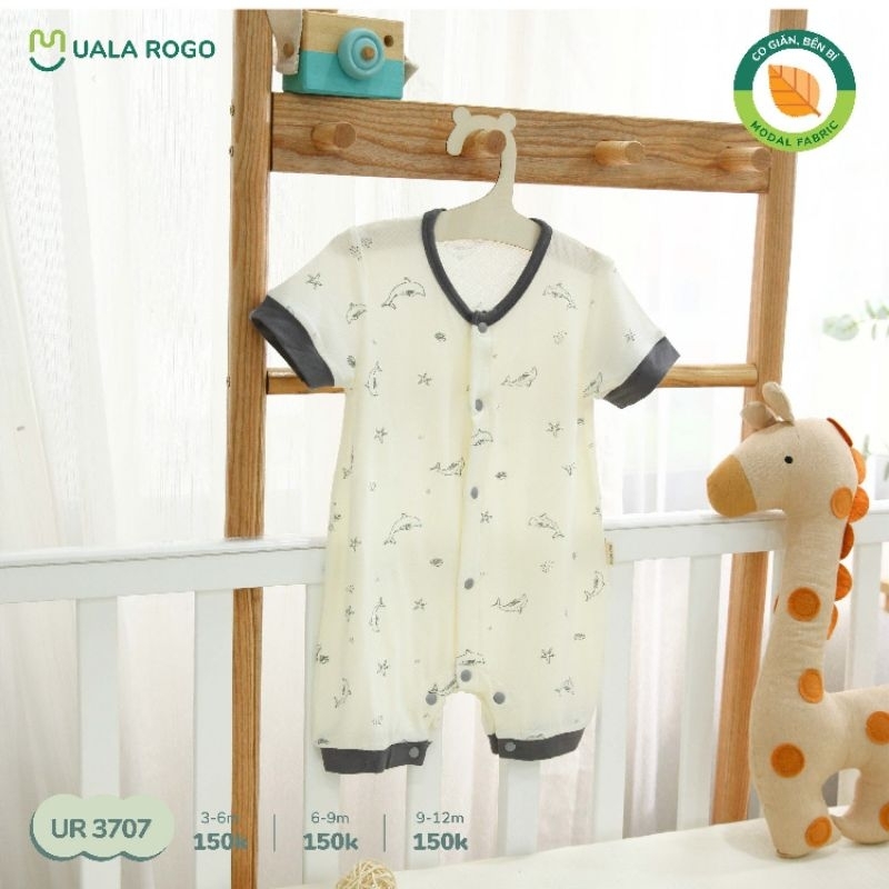 Body cộc tay cho bé Ualarogo chất Modal, body đùi cho bé trai, bé gái thoáng mát, mềm mịn cho bé từ 3-12M