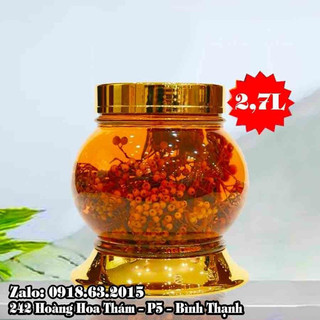 Bình thủy tinh ngâm rượu trái cây 2.7L, ngâm chuối hột, đựng mật ong, bình ngâm rượu sâm thủy tinh VIỆT NAM