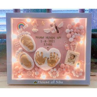 Bộ khung ảnh in dấu tay chân kỉ niệm cho bé NAU H3